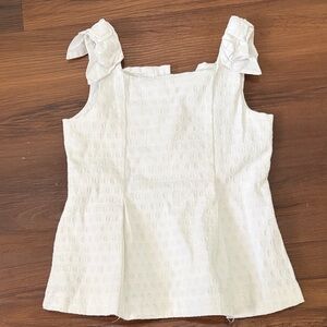 Janie and jack White Sleeveless Top with Bow Straps